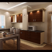 Интерьер 2-х комнатной квартиры с перепланировкой (кухня-столовая)